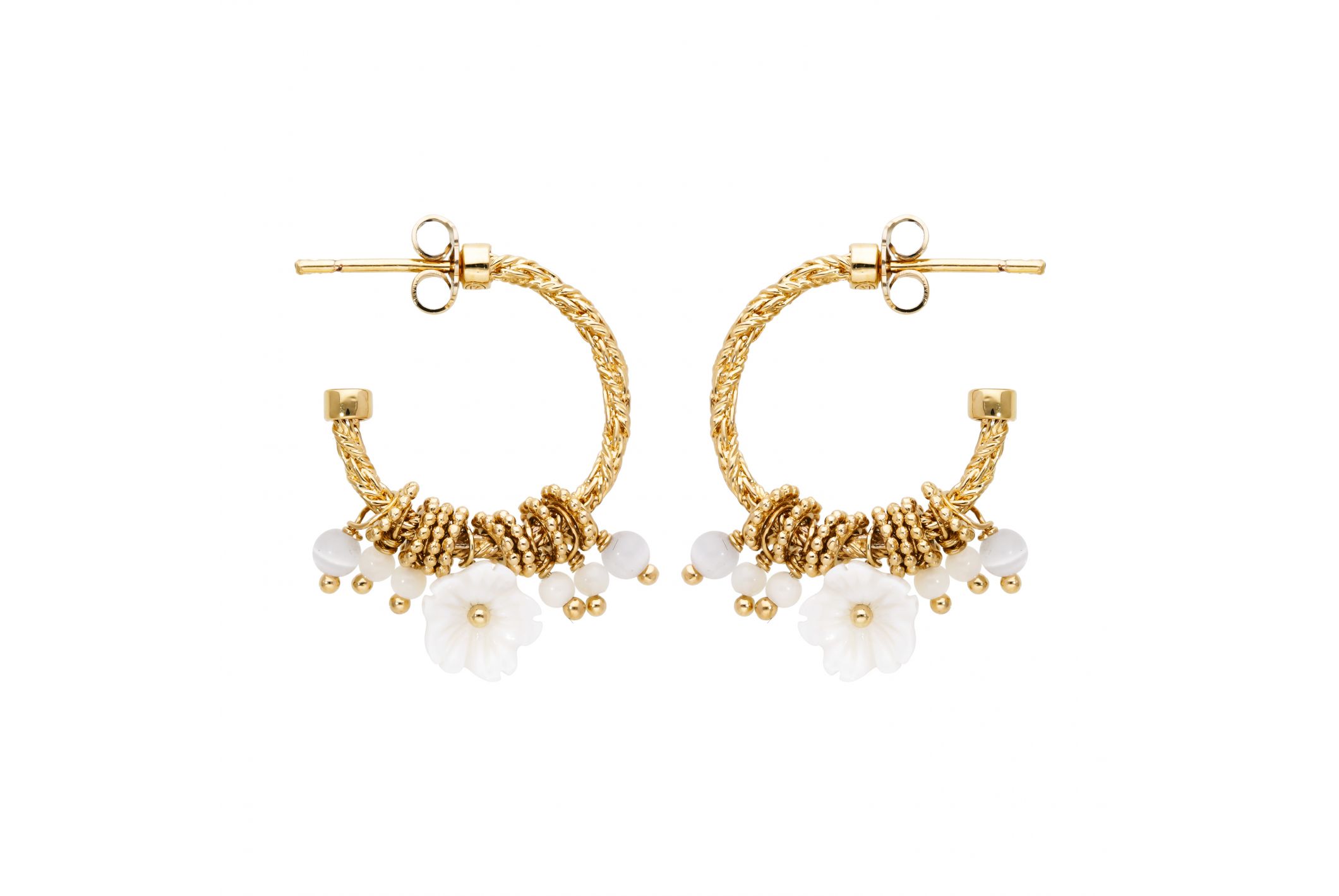 Hipanema Boucles d'oreilles Avril Blanc