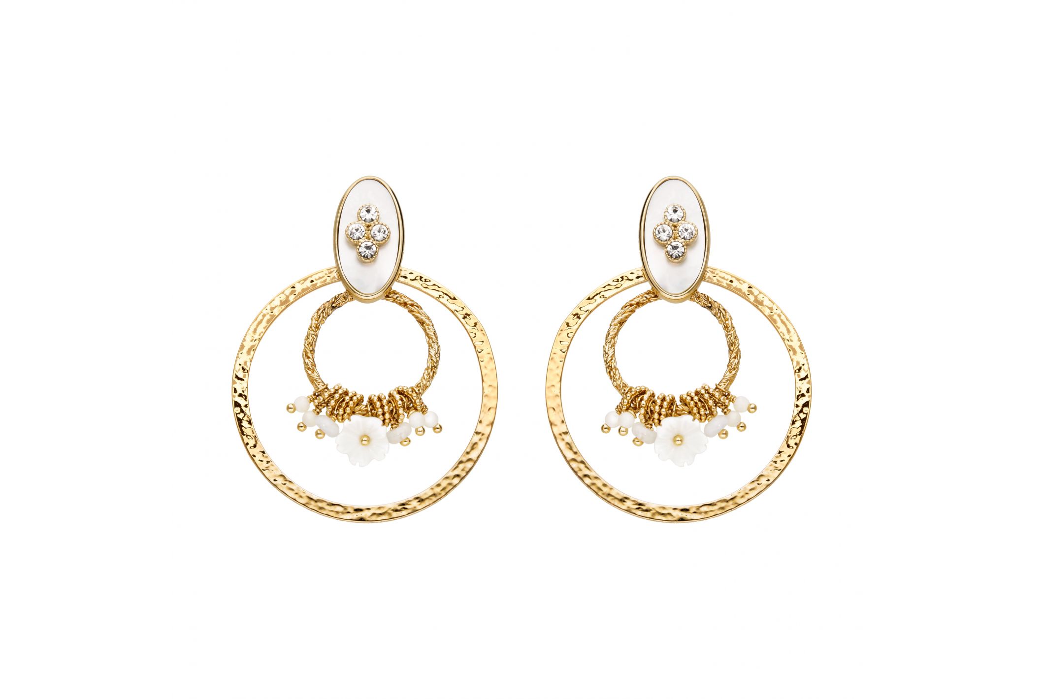 Hipanema Boucles d'oreilles Aldabra Blanc