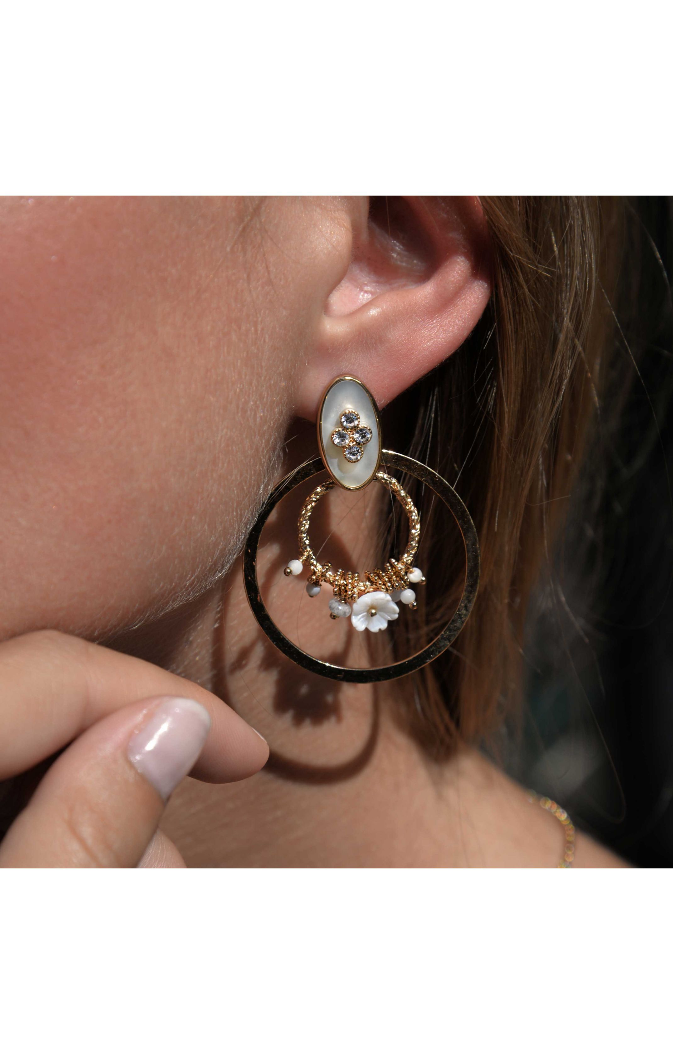Boucles d'oreilles Aldabra Blanc