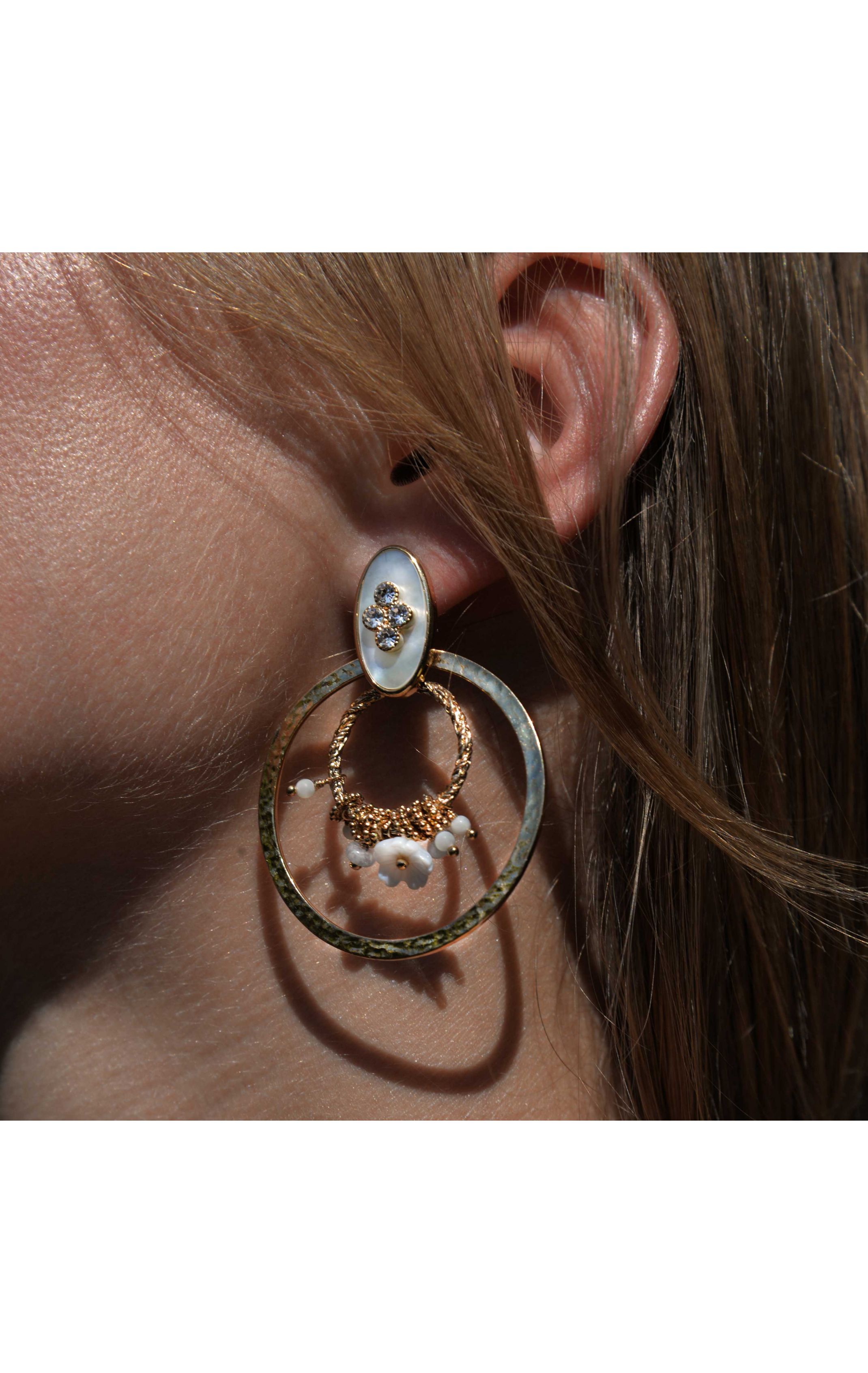 Boucles d'oreilles Aldabra Blanc