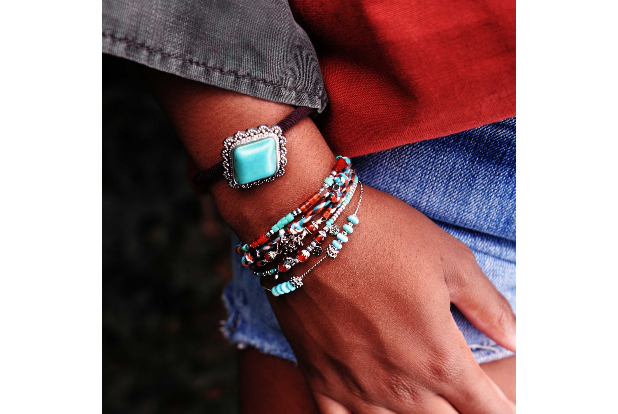 Hipanema Cuff Hamouro Turquoise