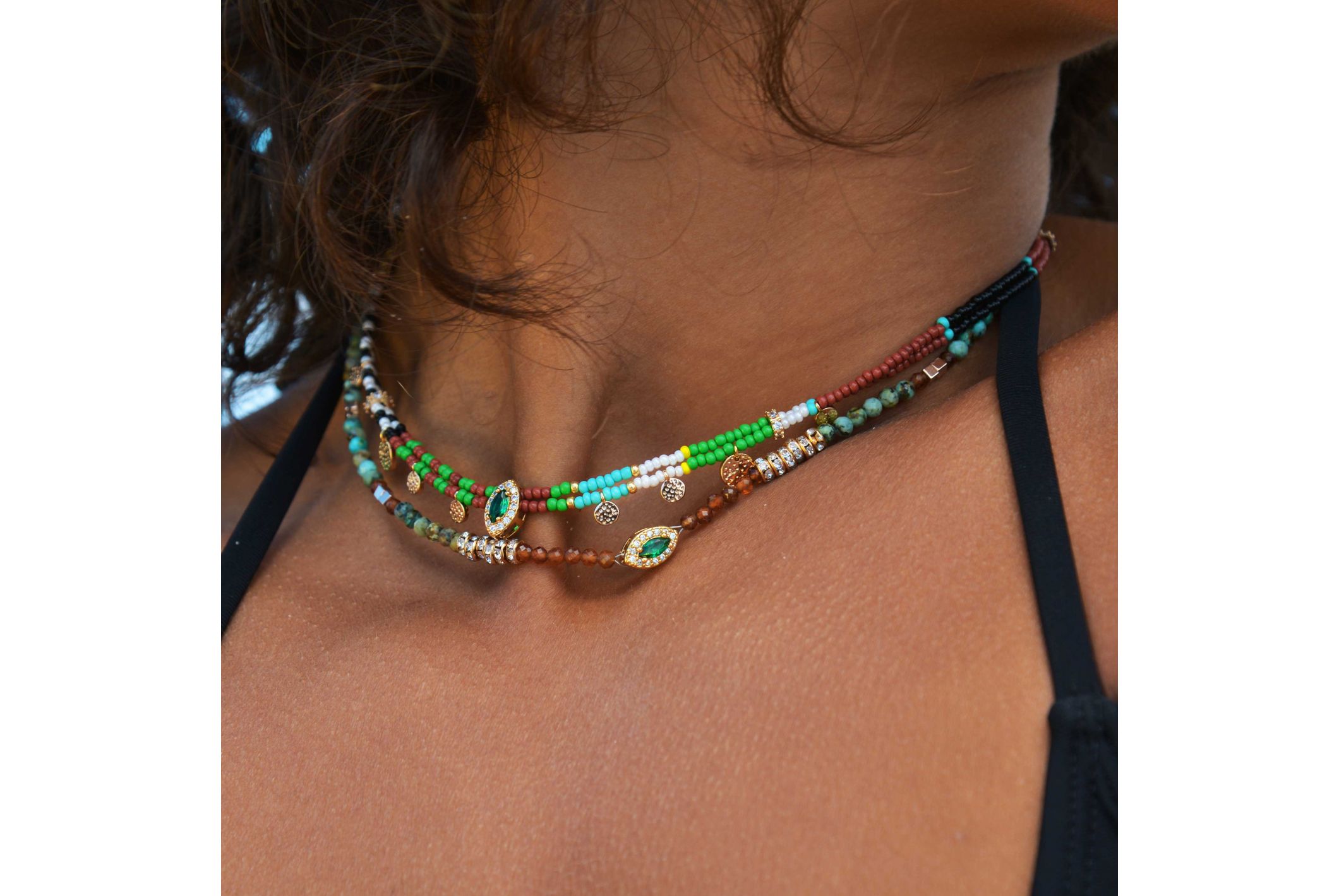 Hipanema Collier Tanzania Emeraude