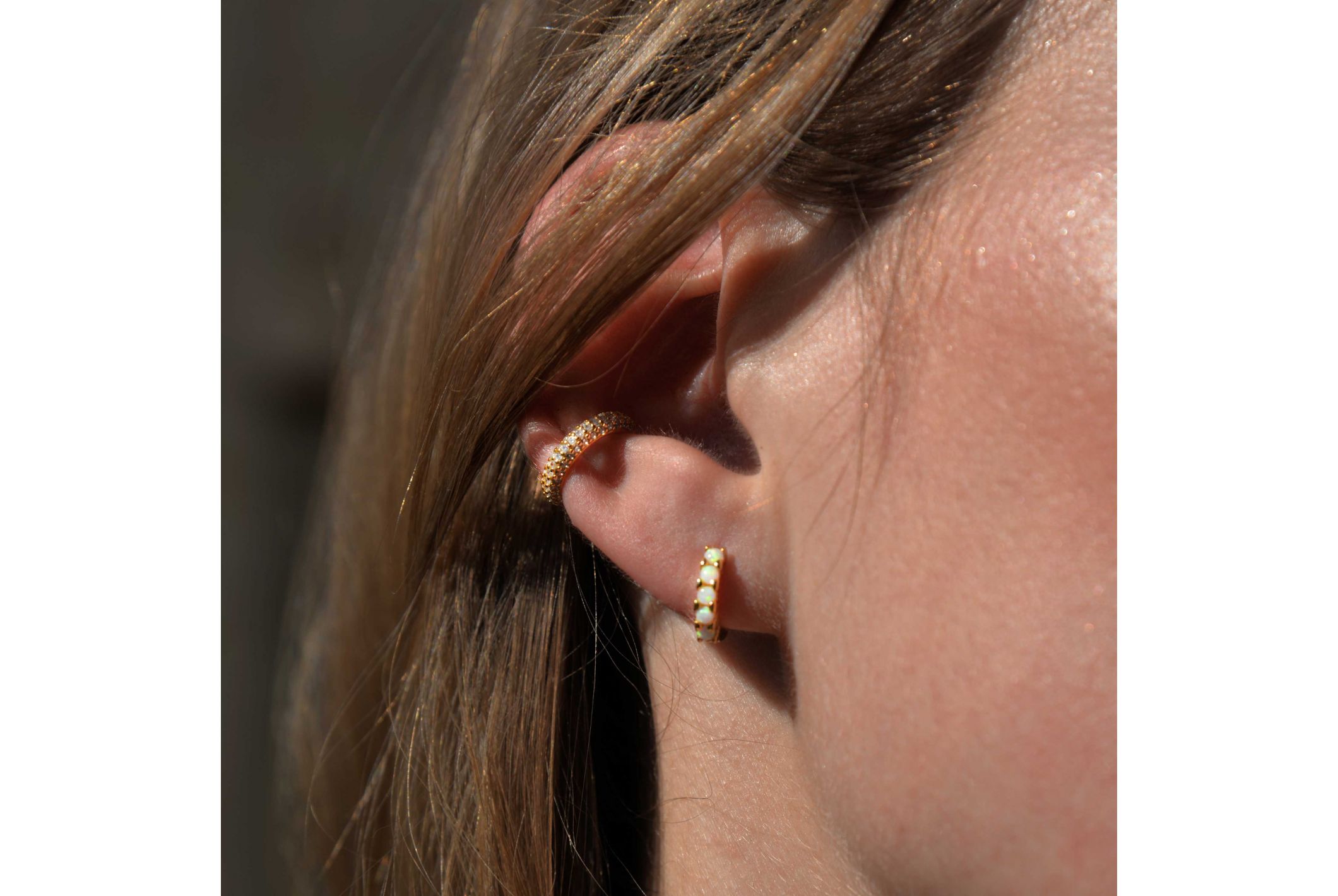 Hipanema Boucles d'oreilles Croisette Blanc