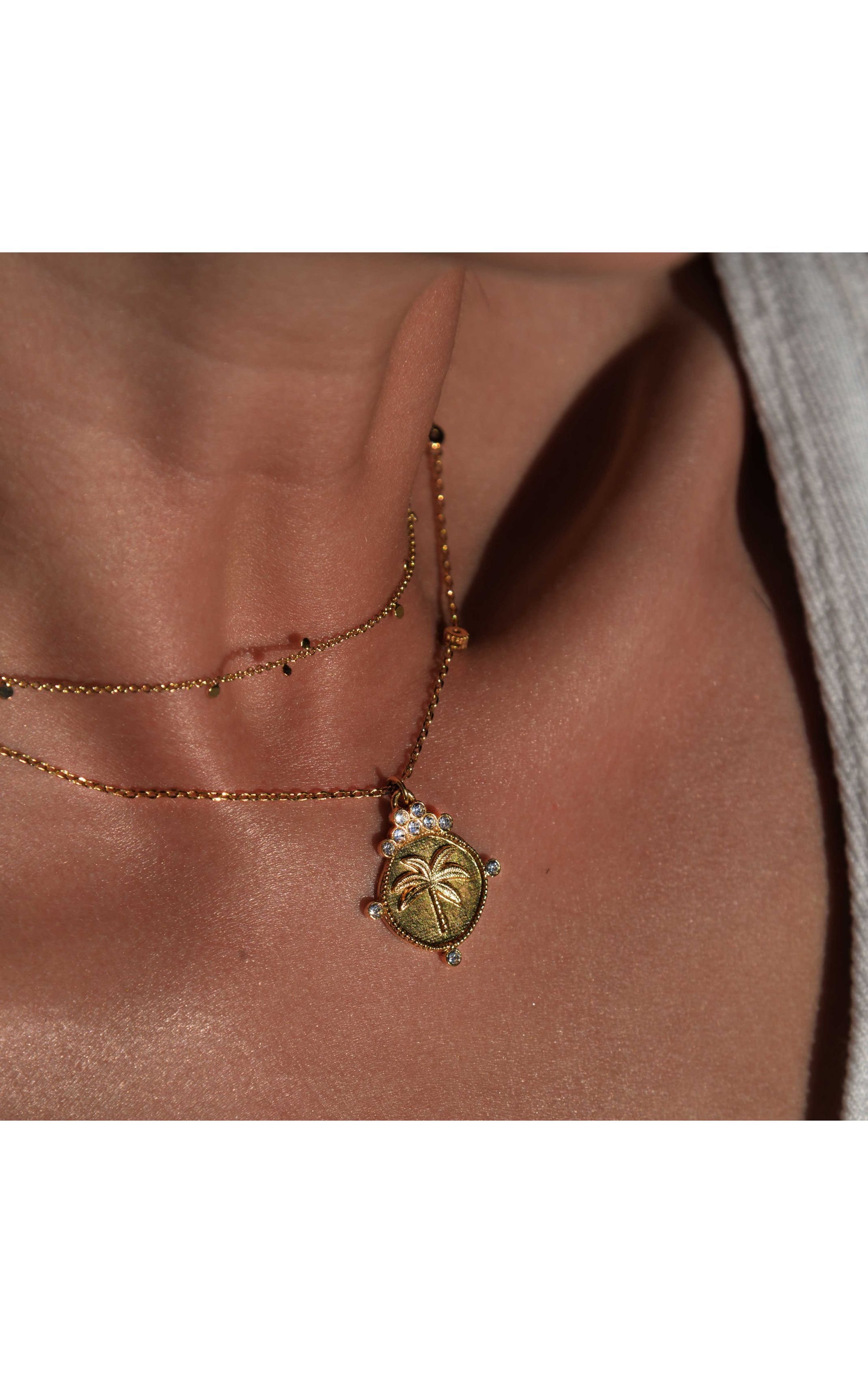 Collier Sequins Doré