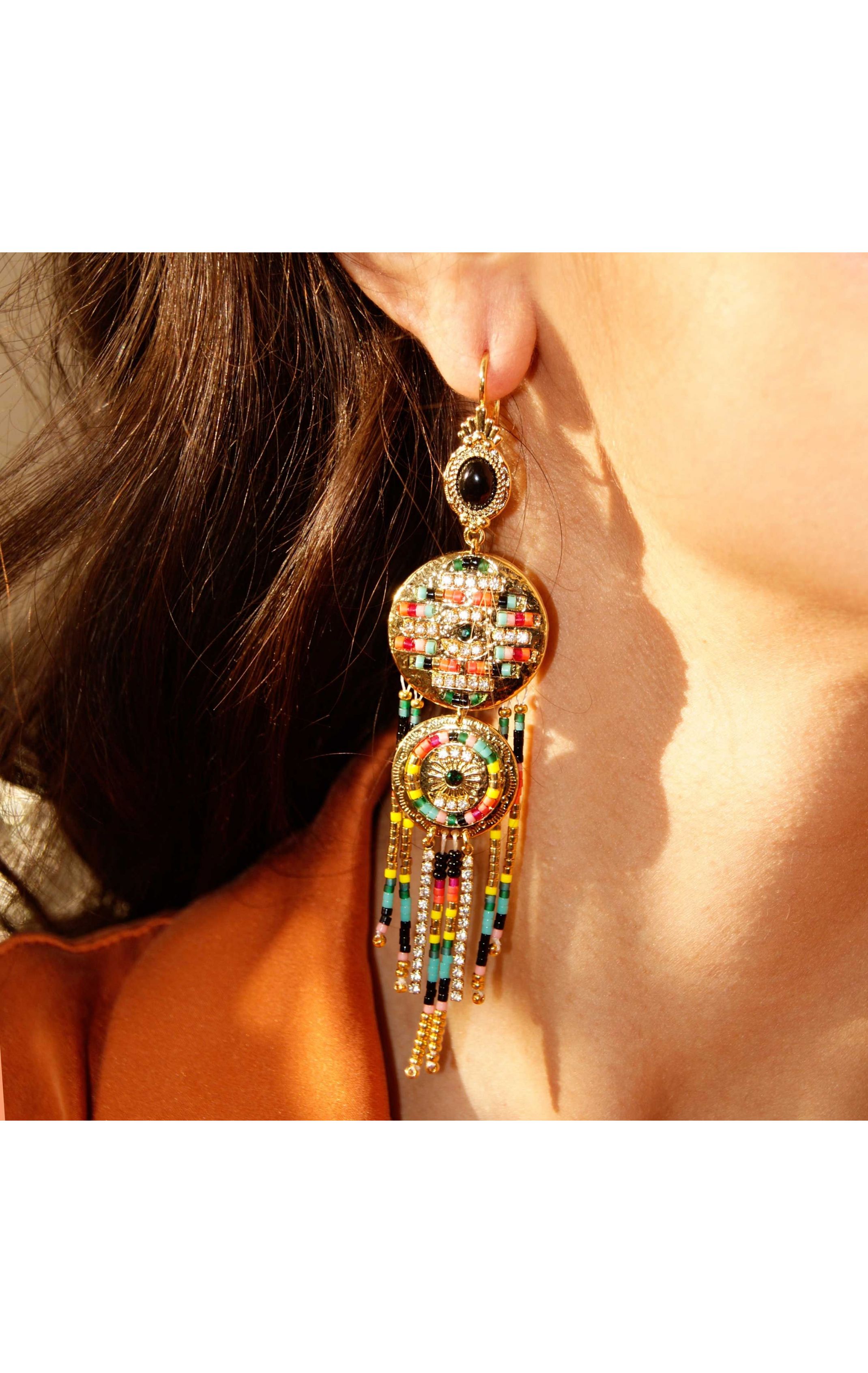 Boucles d'oreilles Bison Doré