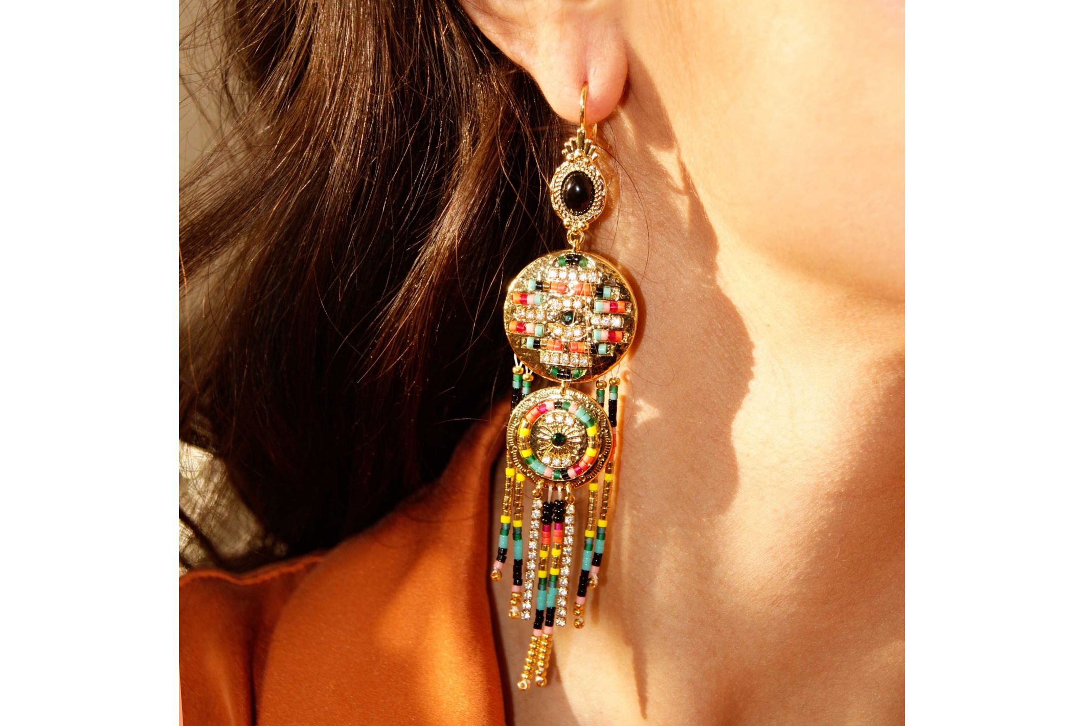 Hipanema Boucles d'oreilles Bison Doré