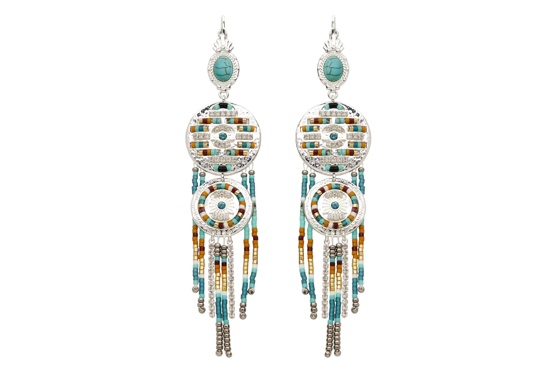 Hipanema Boucles d'oreilles Bison Argenté