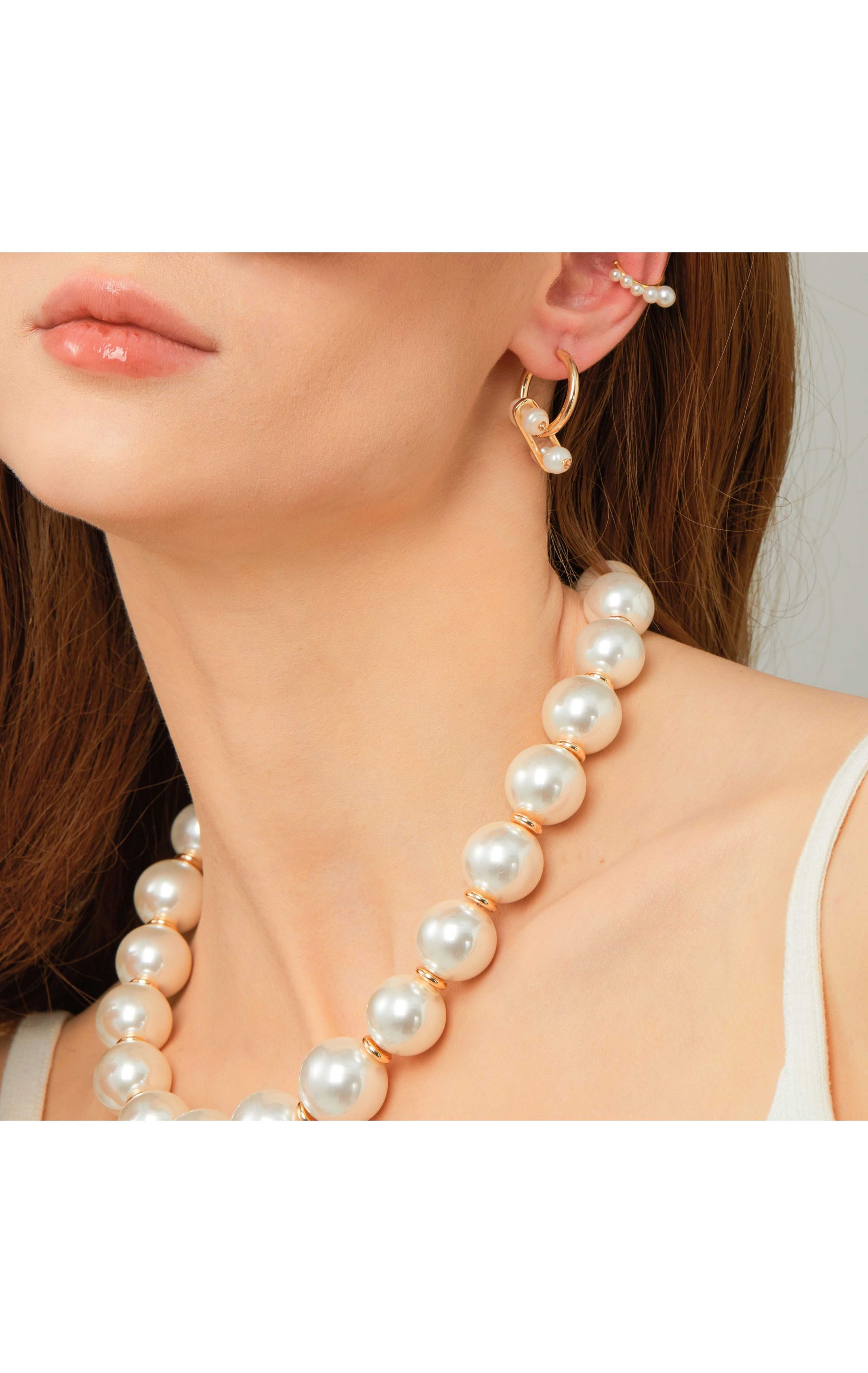 Collier Pearly Blanc