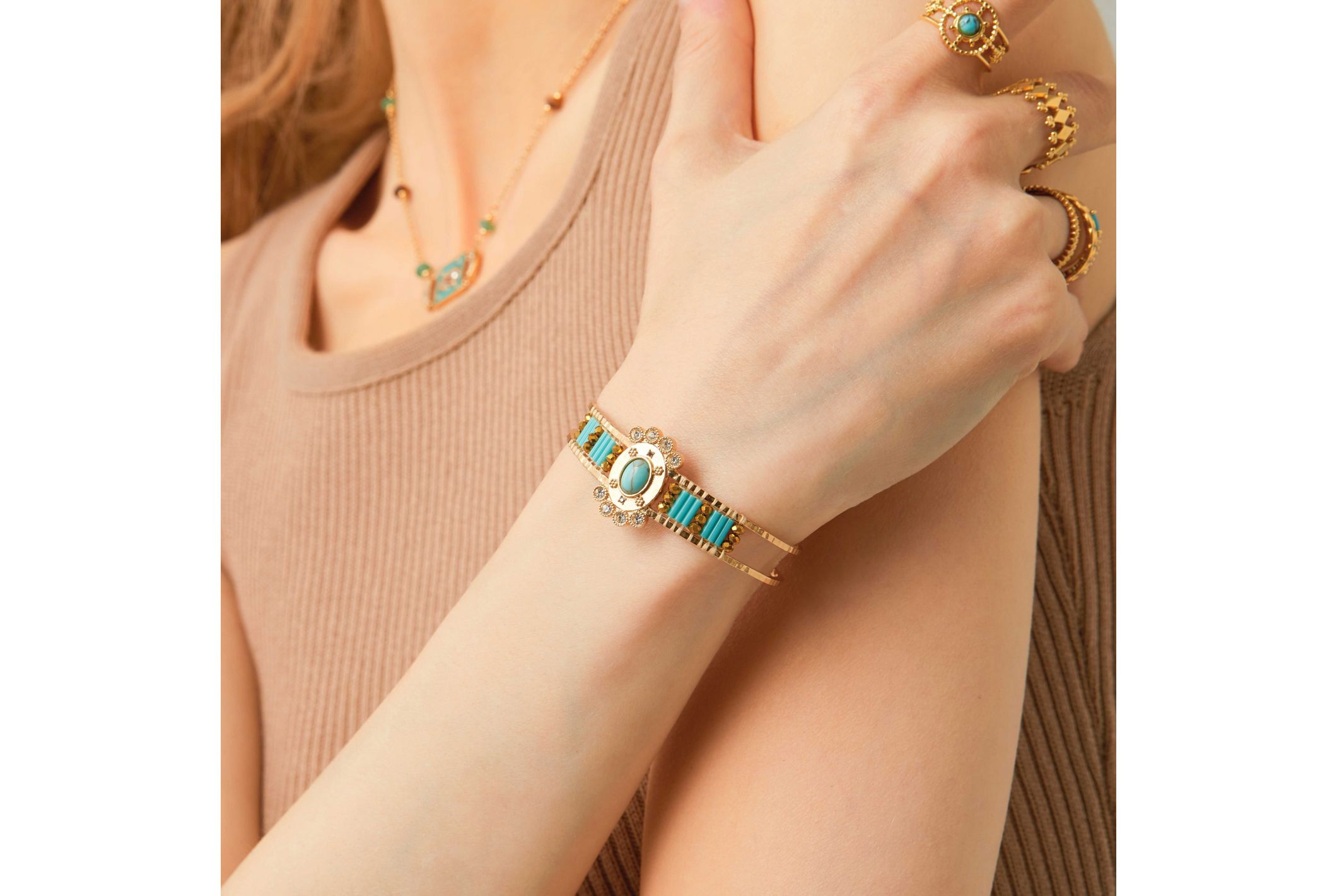 Hipanema Bracelet Brillant Turquoise