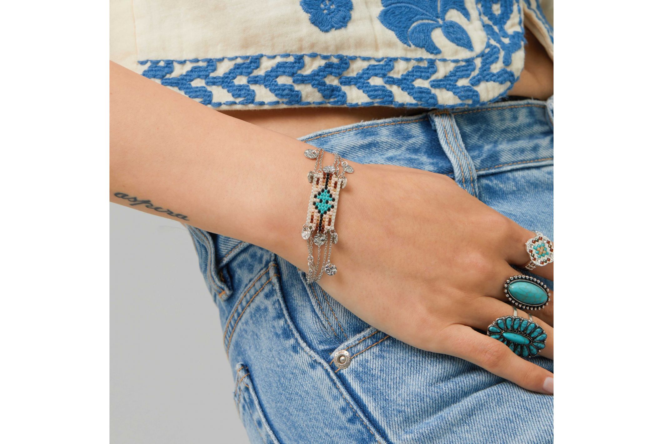 Hipanema Bracelet Hatchee Argenté