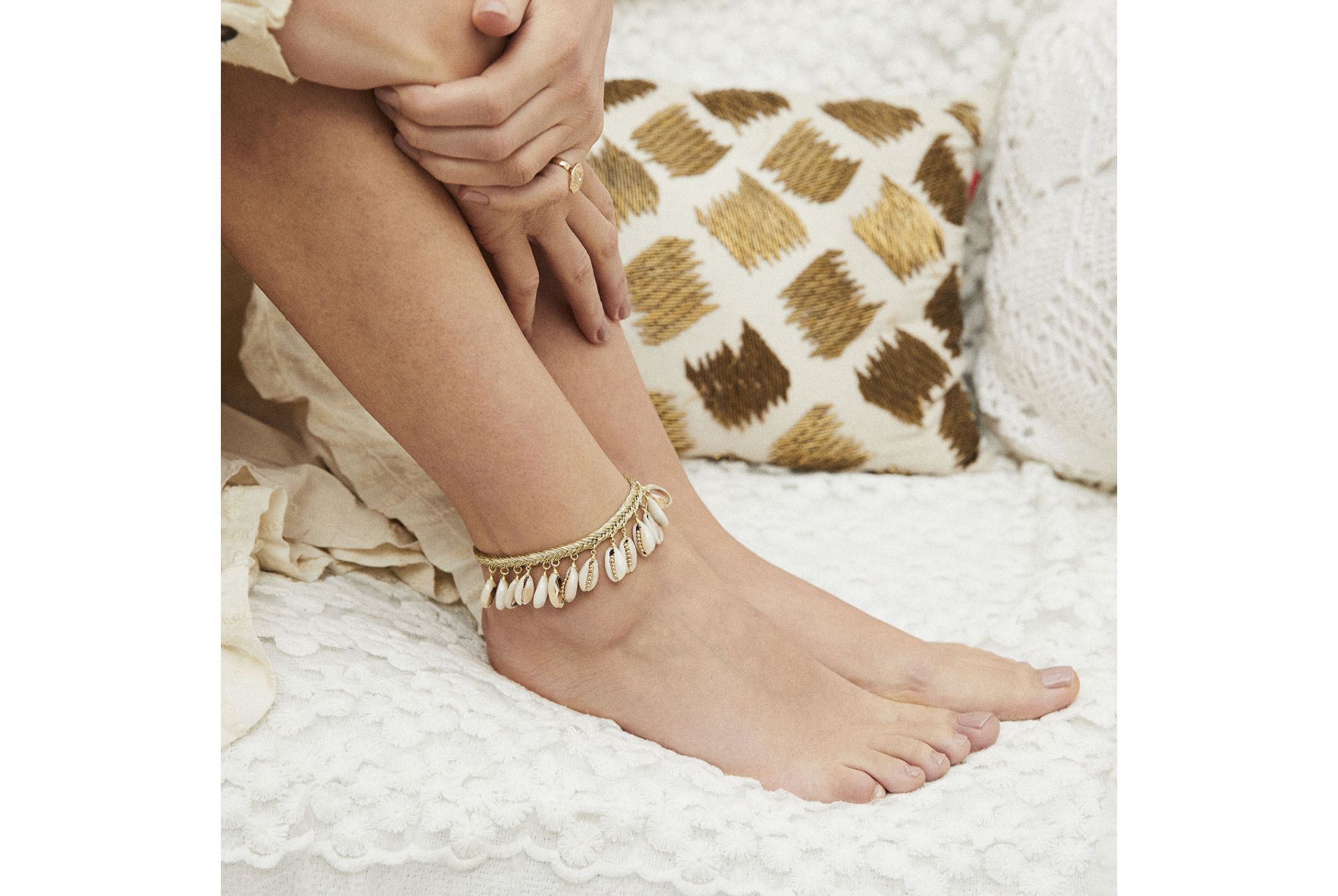 Hipanema Ankle bracelet Haka White White