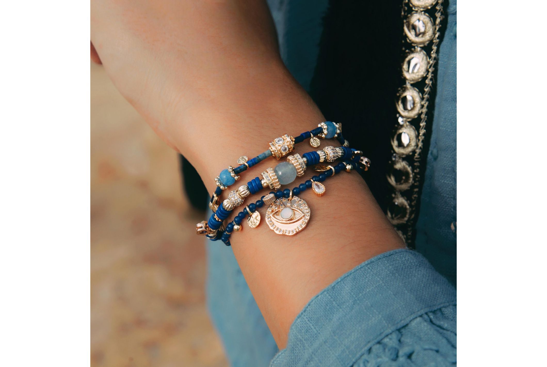 Manchette Leora Indigo