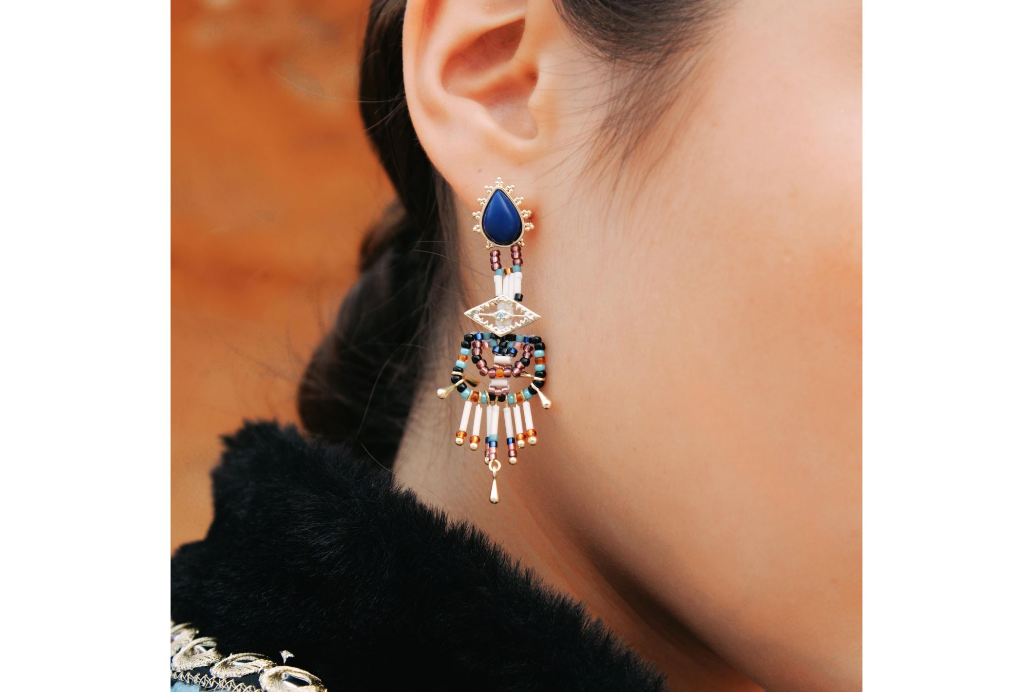 Boucles d'oreilles Halba Indigo