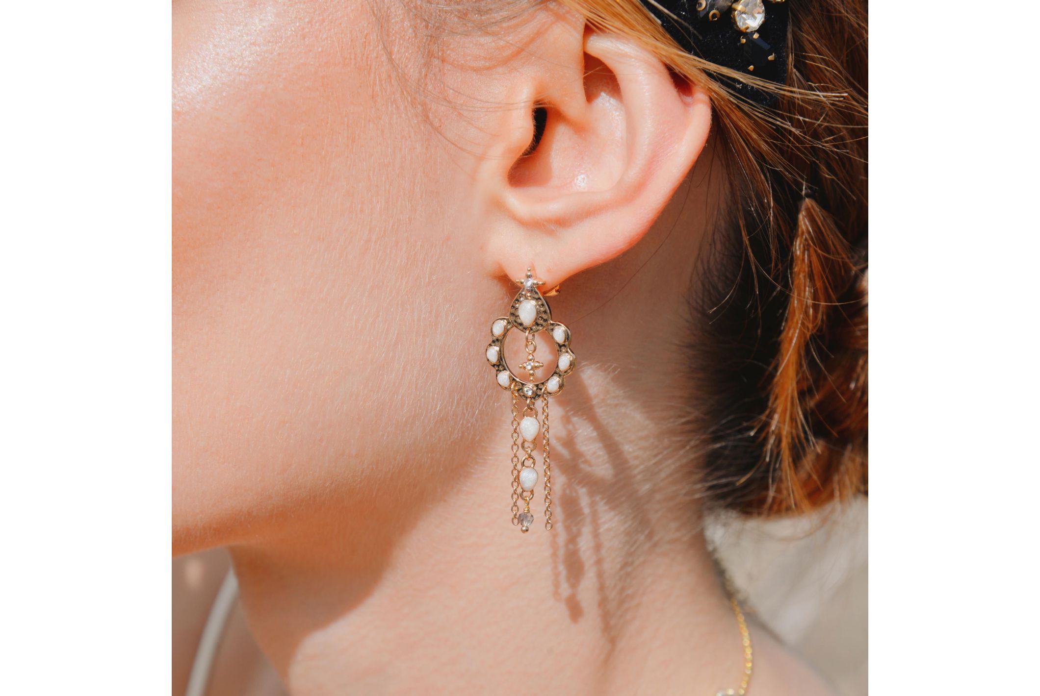 Hipanema Boucles d'oreilles Adrya Blanc
