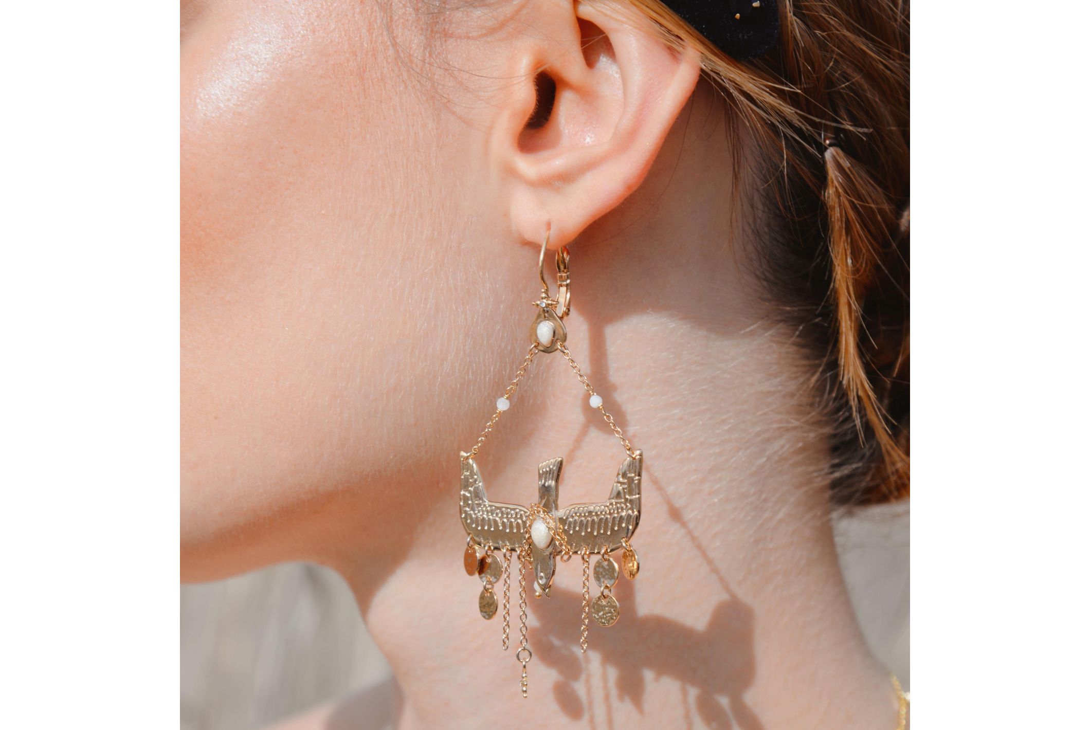 Hipanema Boucles d'oreilles Menny Blanc