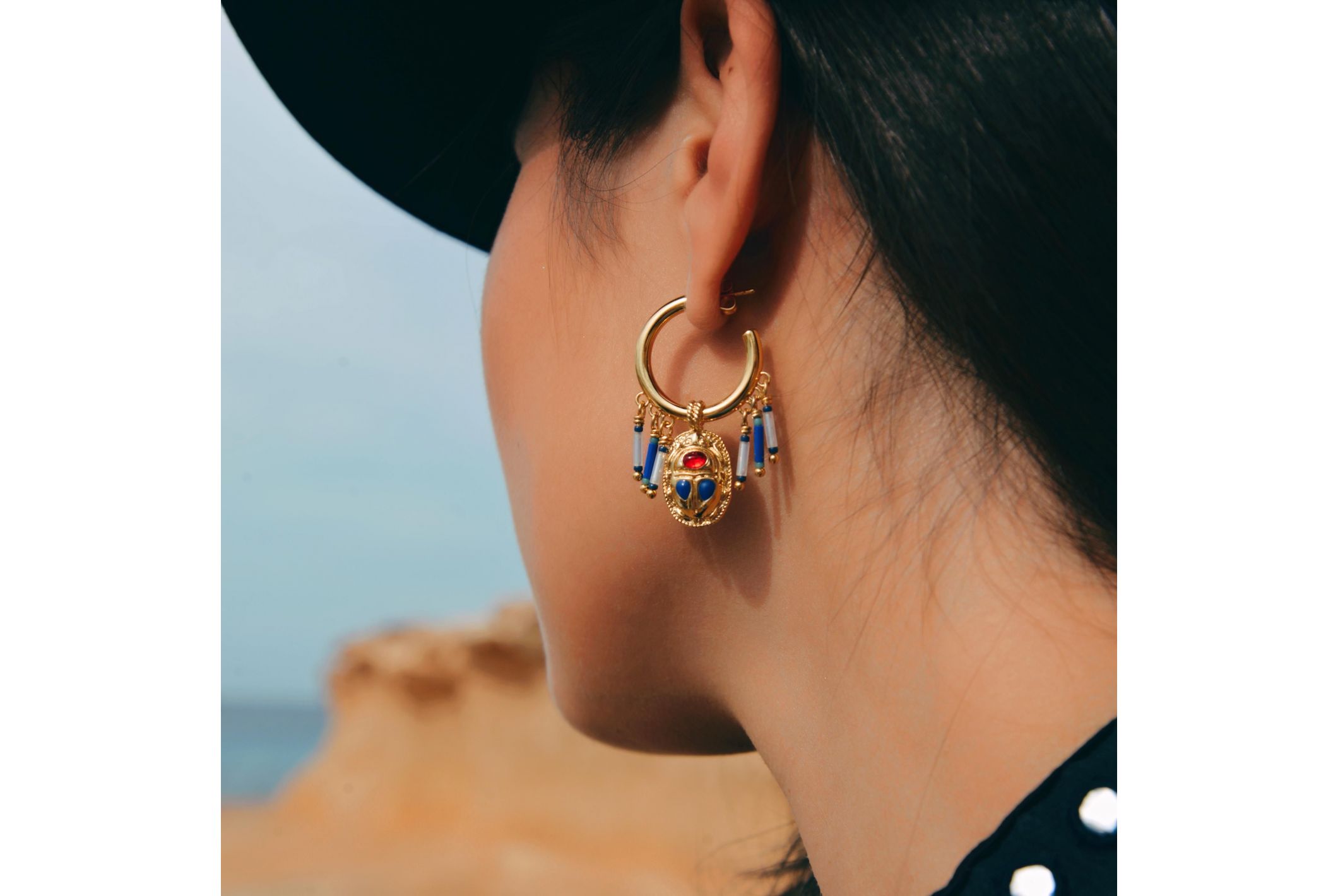 Boucles d'oreilles Valdo Indigo
