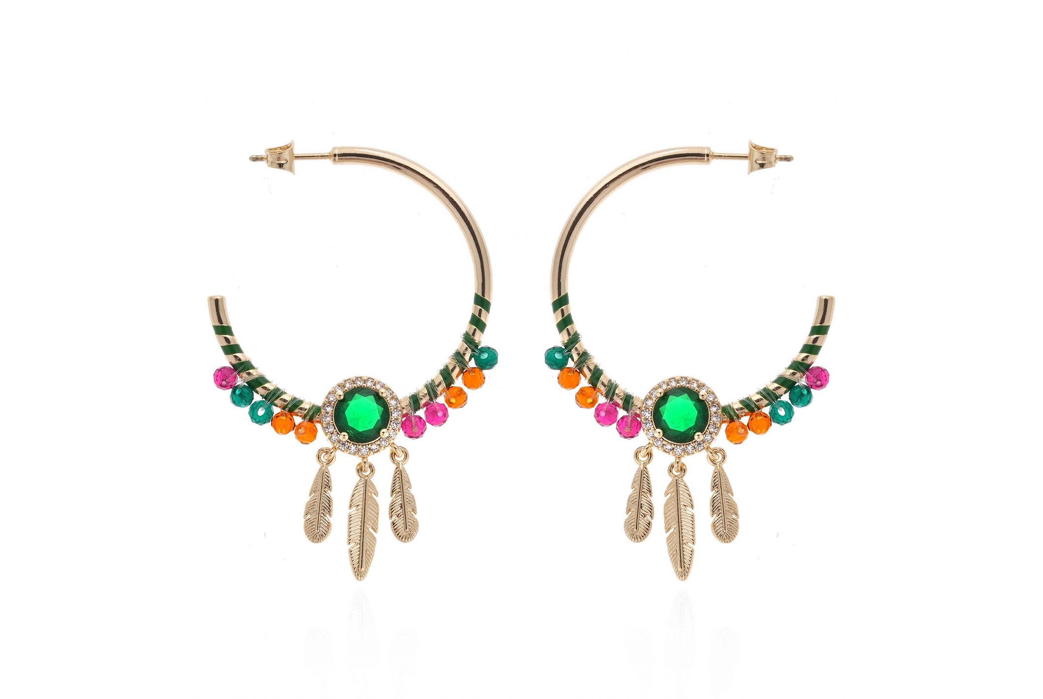 Hipanema Boucles d'oreilles Lidiane Emeraude