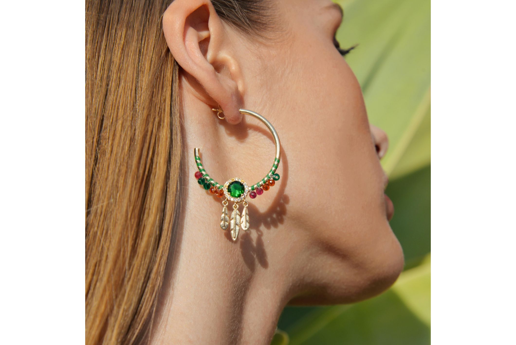 Hipanema Boucles d'oreilles Lidiane Emeraude
