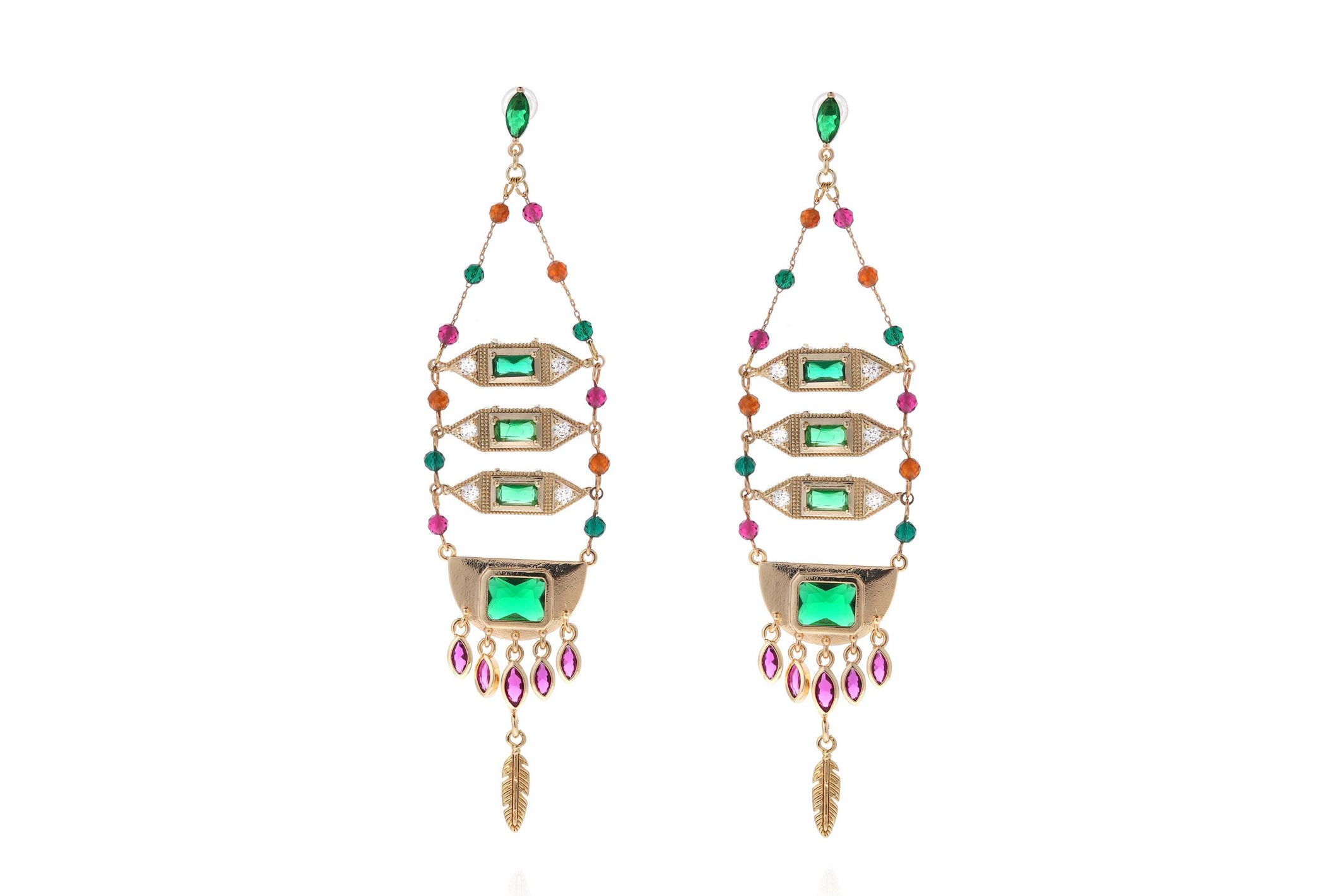 Hipanema Boucles d'oreilles Soledad Emeraude