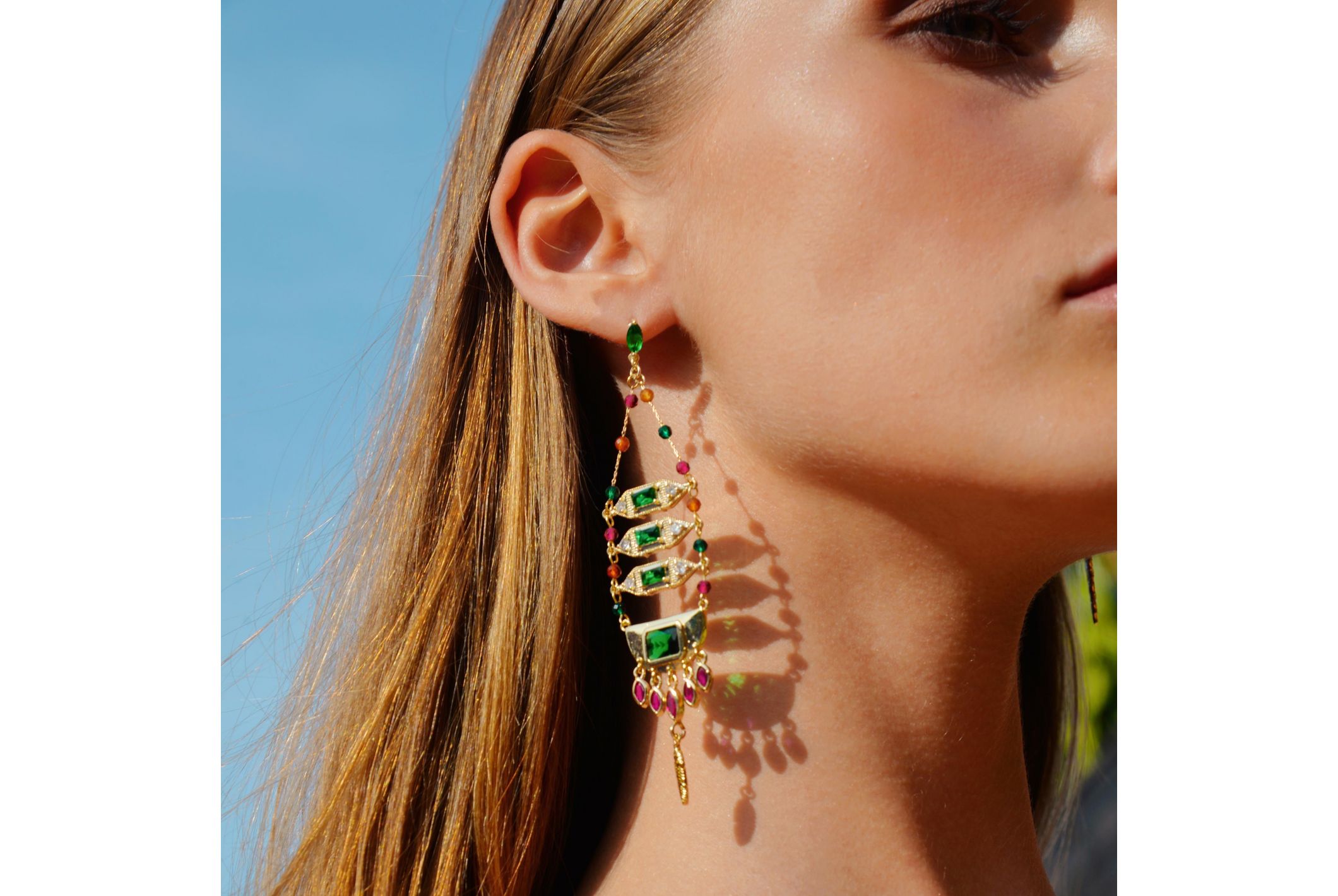 Hipanema Boucles d'oreilles Soledad Emeraude