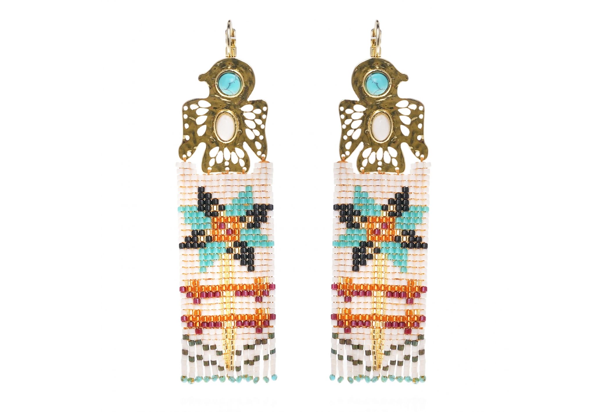 Boucles d'oreilles Mohican Turquoise