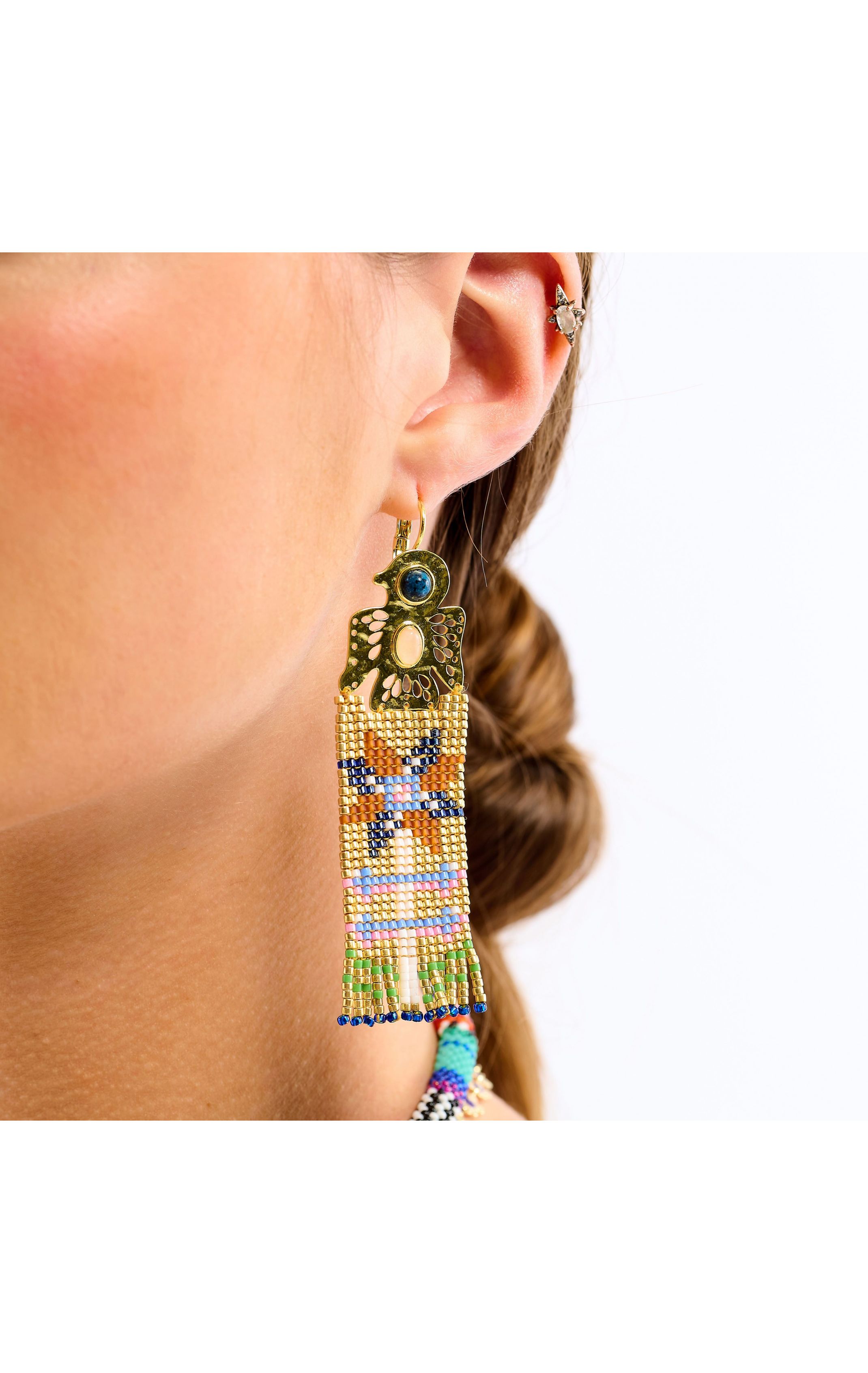 Boucles d'oreilles Mohican Indigo