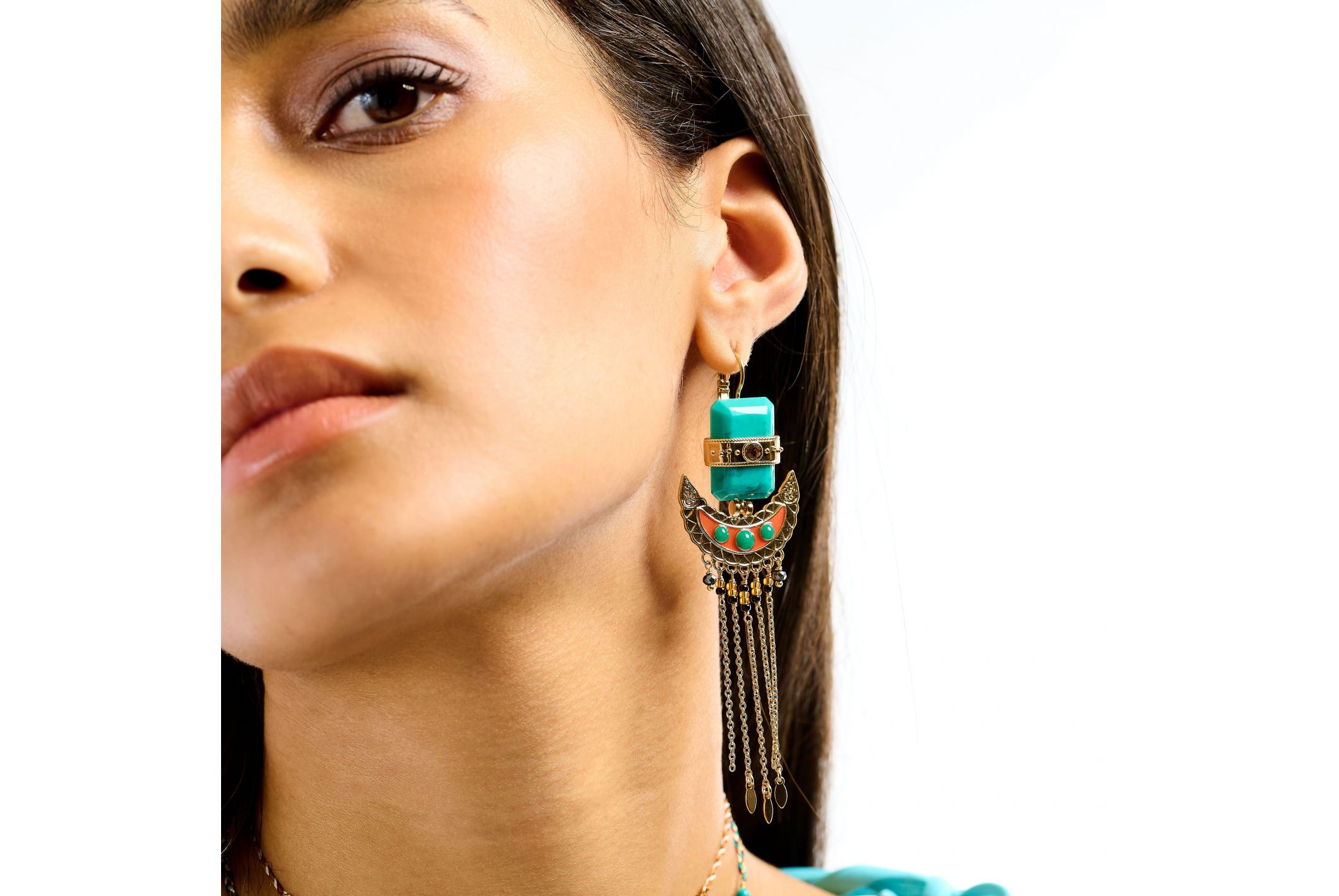 Hipanema Boucles d'oreilles Lombok Turquoise