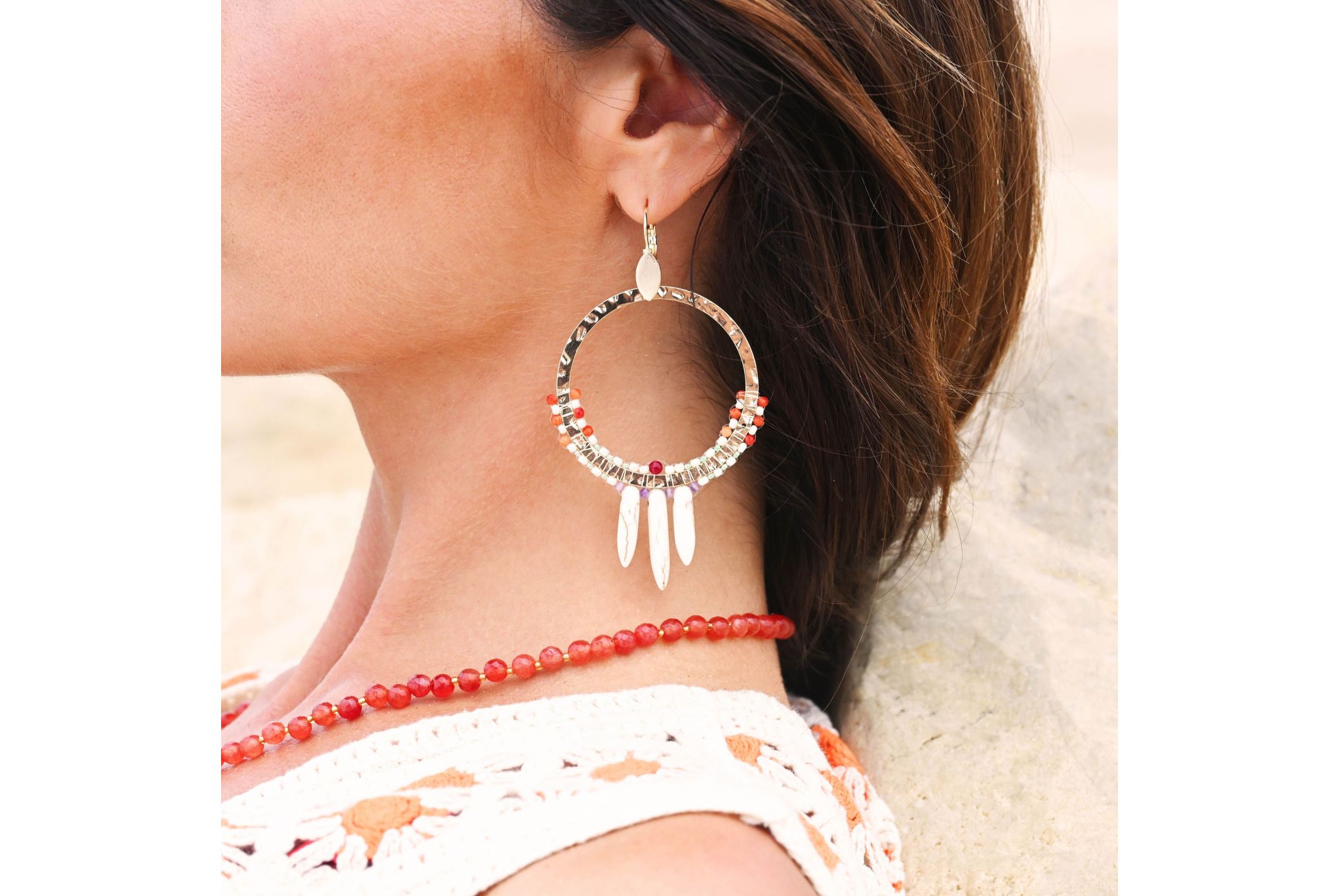 Hipanema Boucles d'oreilles Marlau Blanc