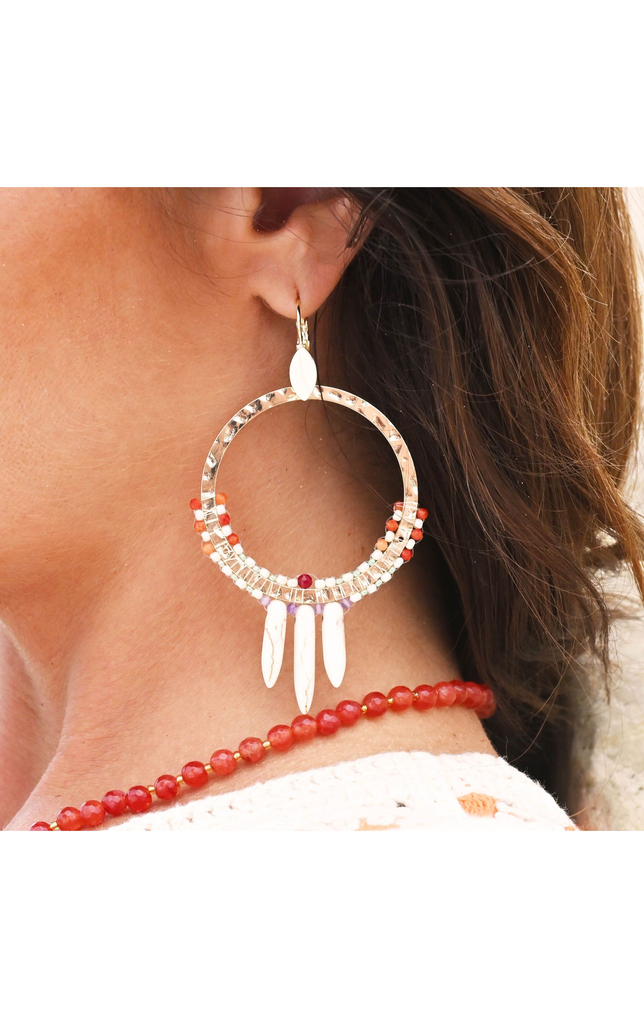 Boucles d'oreilles Marlau Blanc