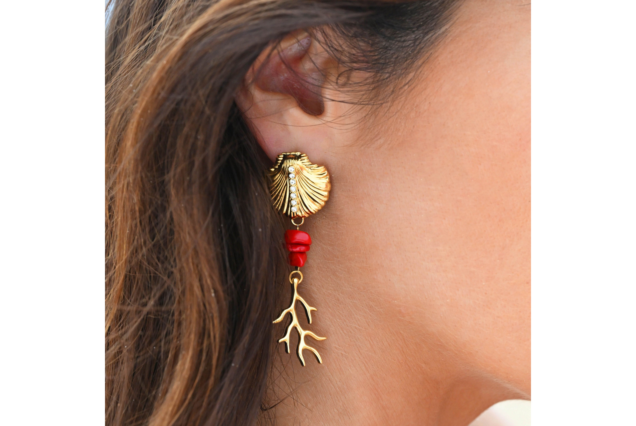Hipanema Boucles d'oreilles Deepsi Corail