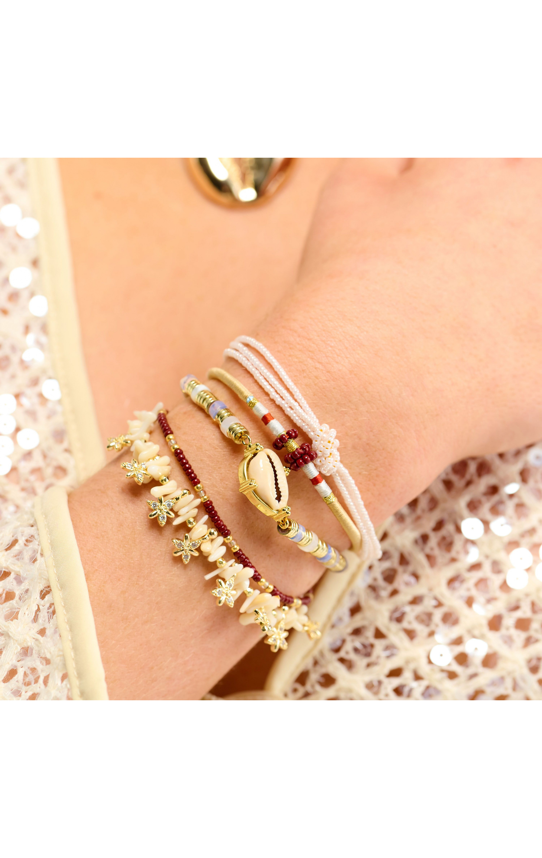 Manchette Fiores Blanc