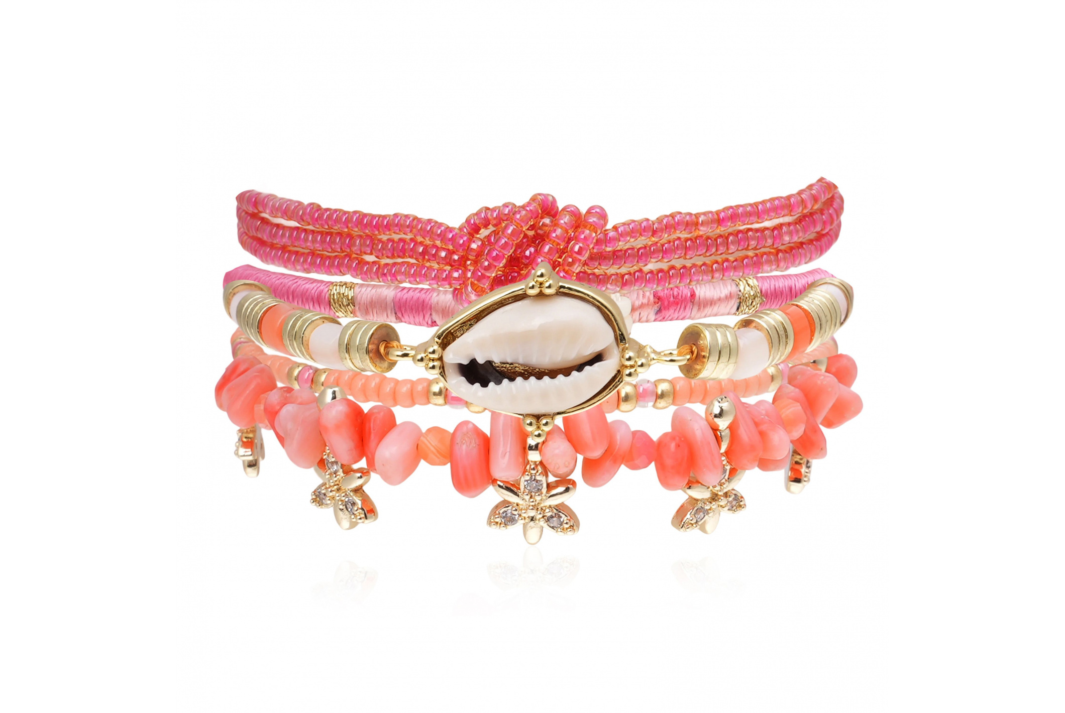 Manchette Fiores Corail