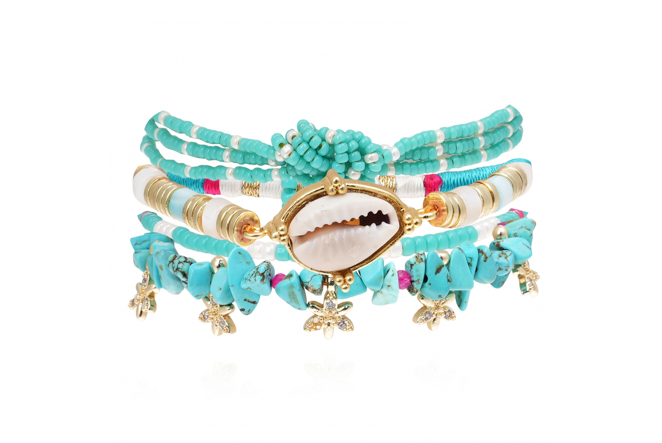 Manchette Fiores Turquoise