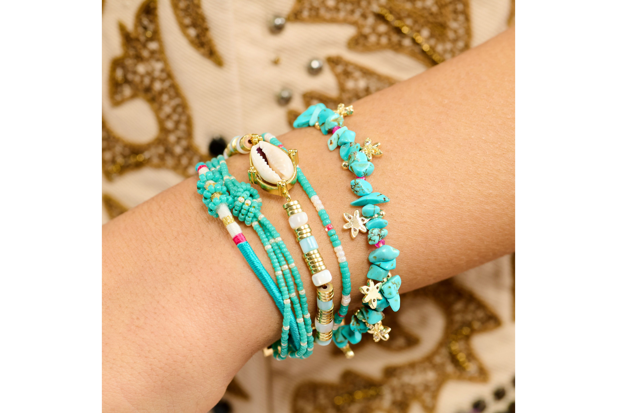 Hipanema Manchette Fiores Turquoise