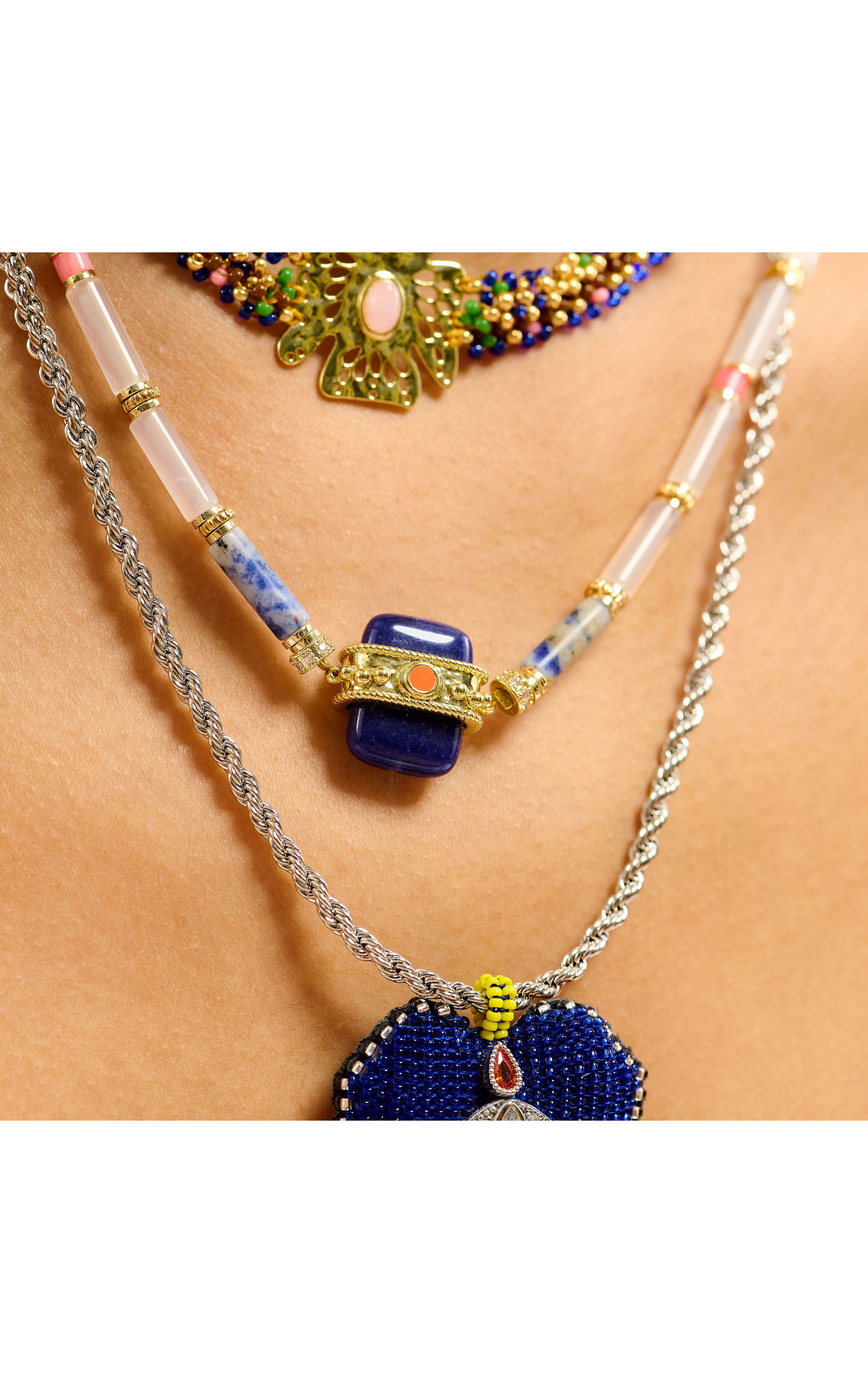 Collier Kombou Indigo