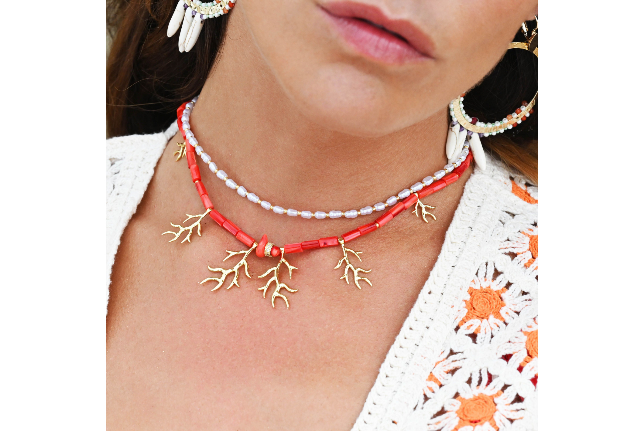 Collier Ecume Corail