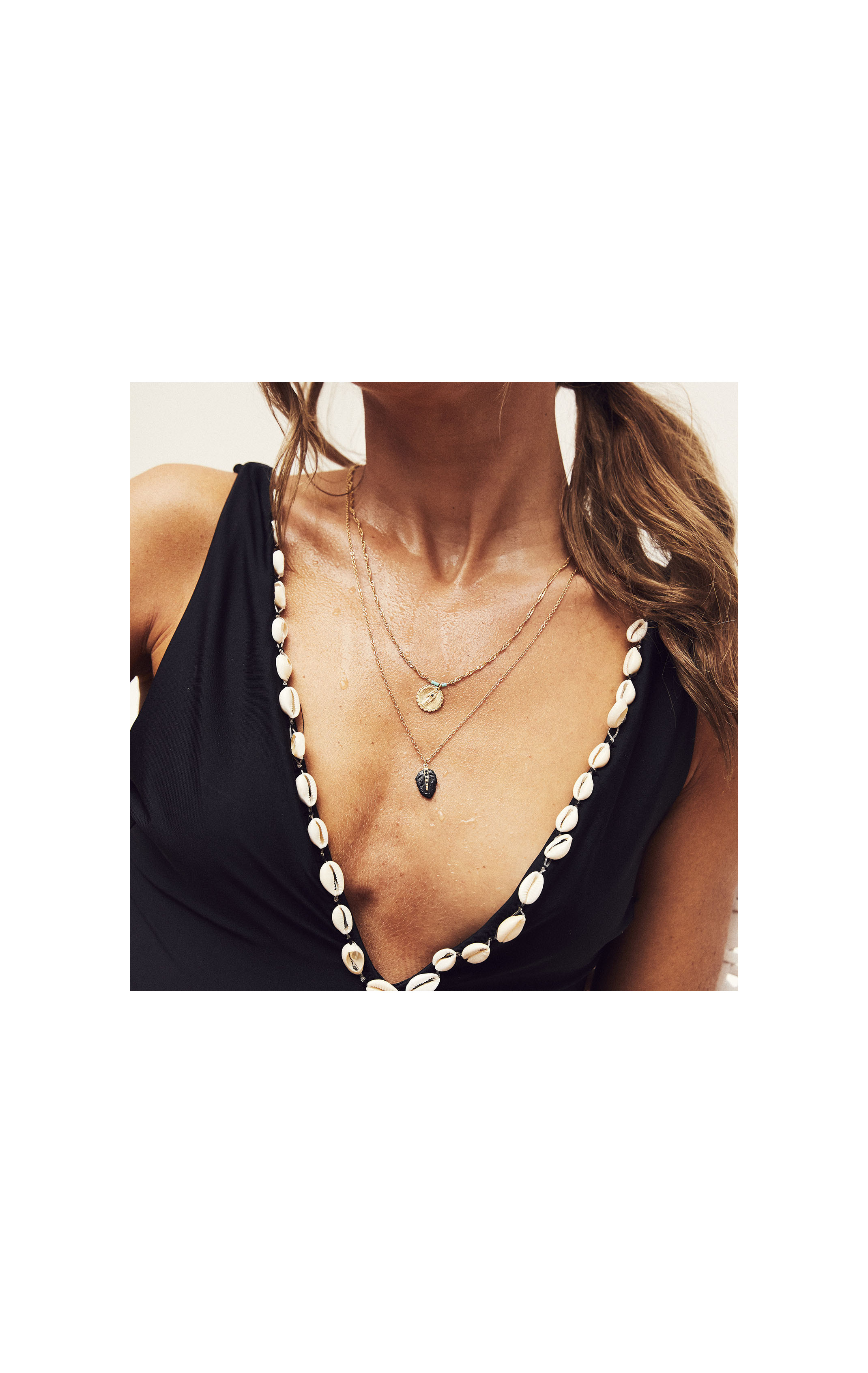 Necklace Platinium Black Black