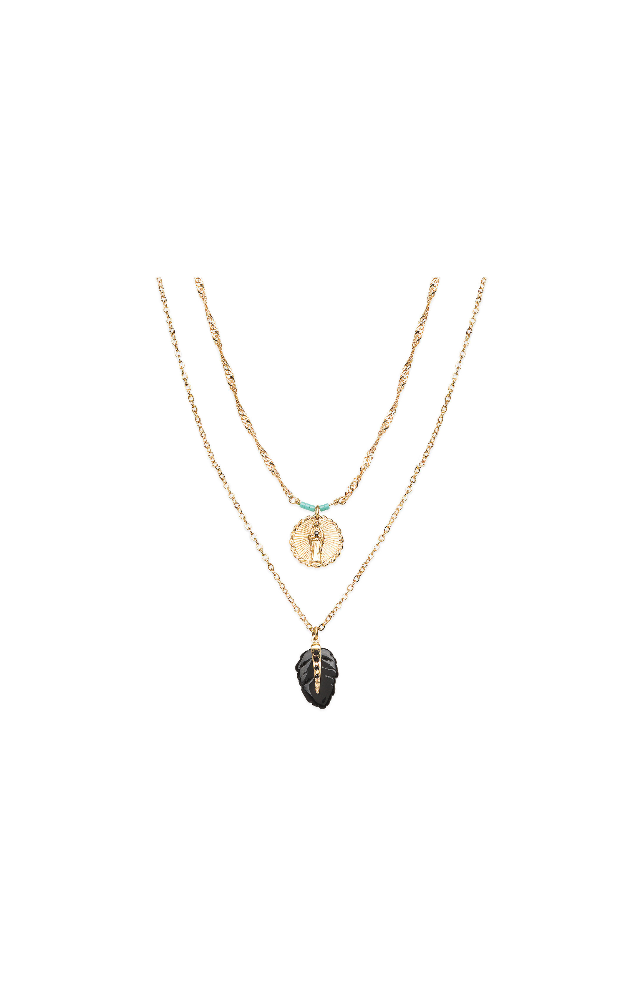Necklace Platinium Black Black