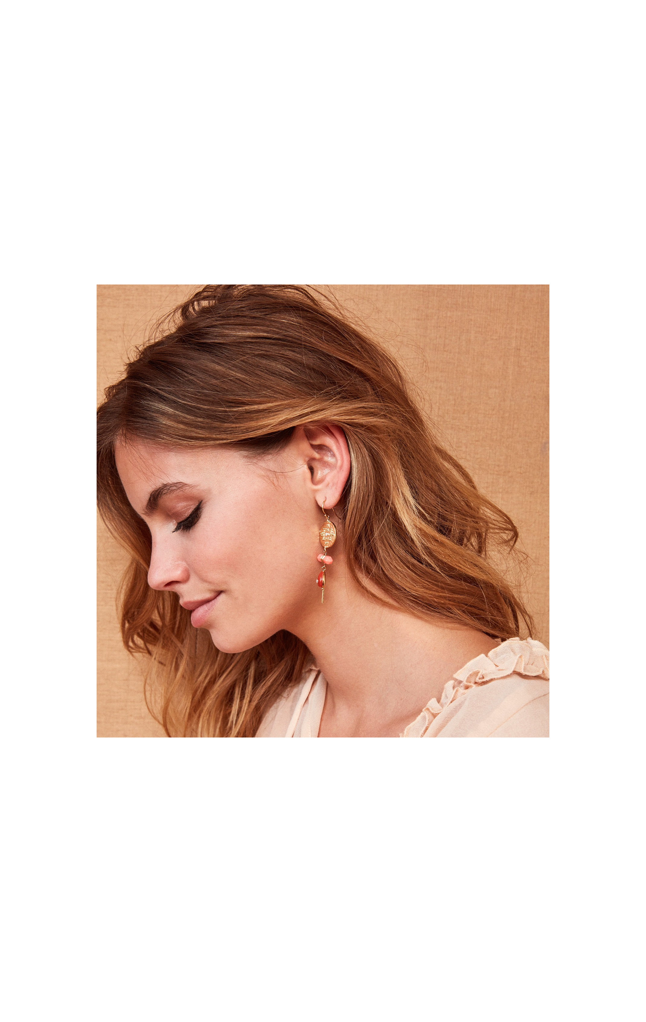 Boucles d'oreilles Beanie Corail