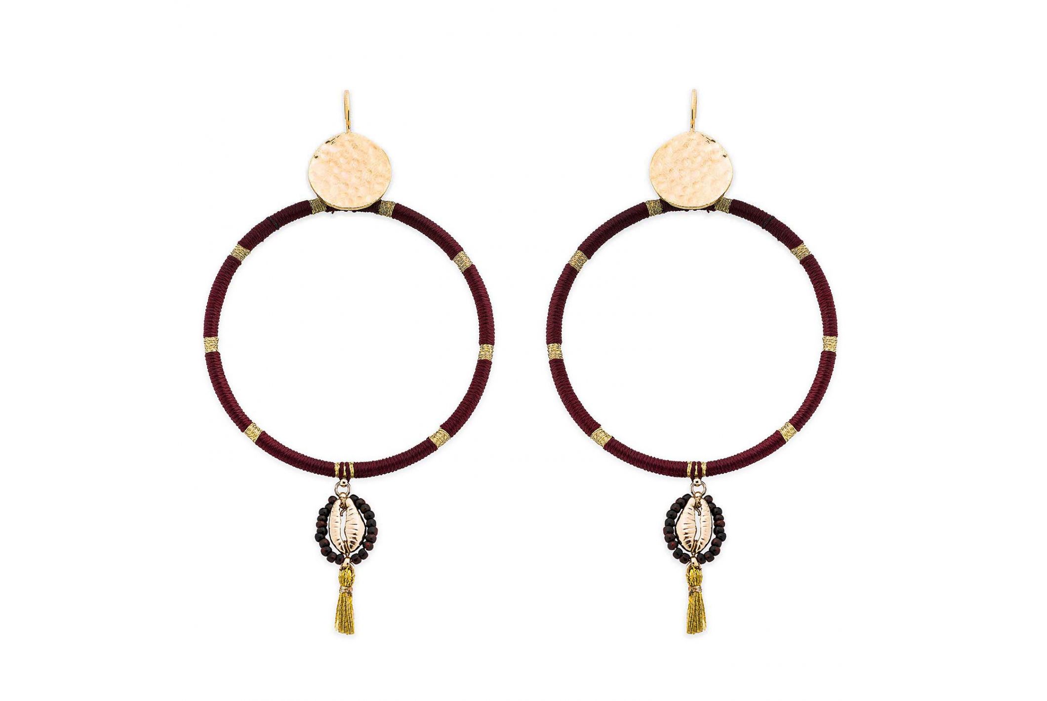 Hipanema Earrings Kokomo Cherry Burgundy