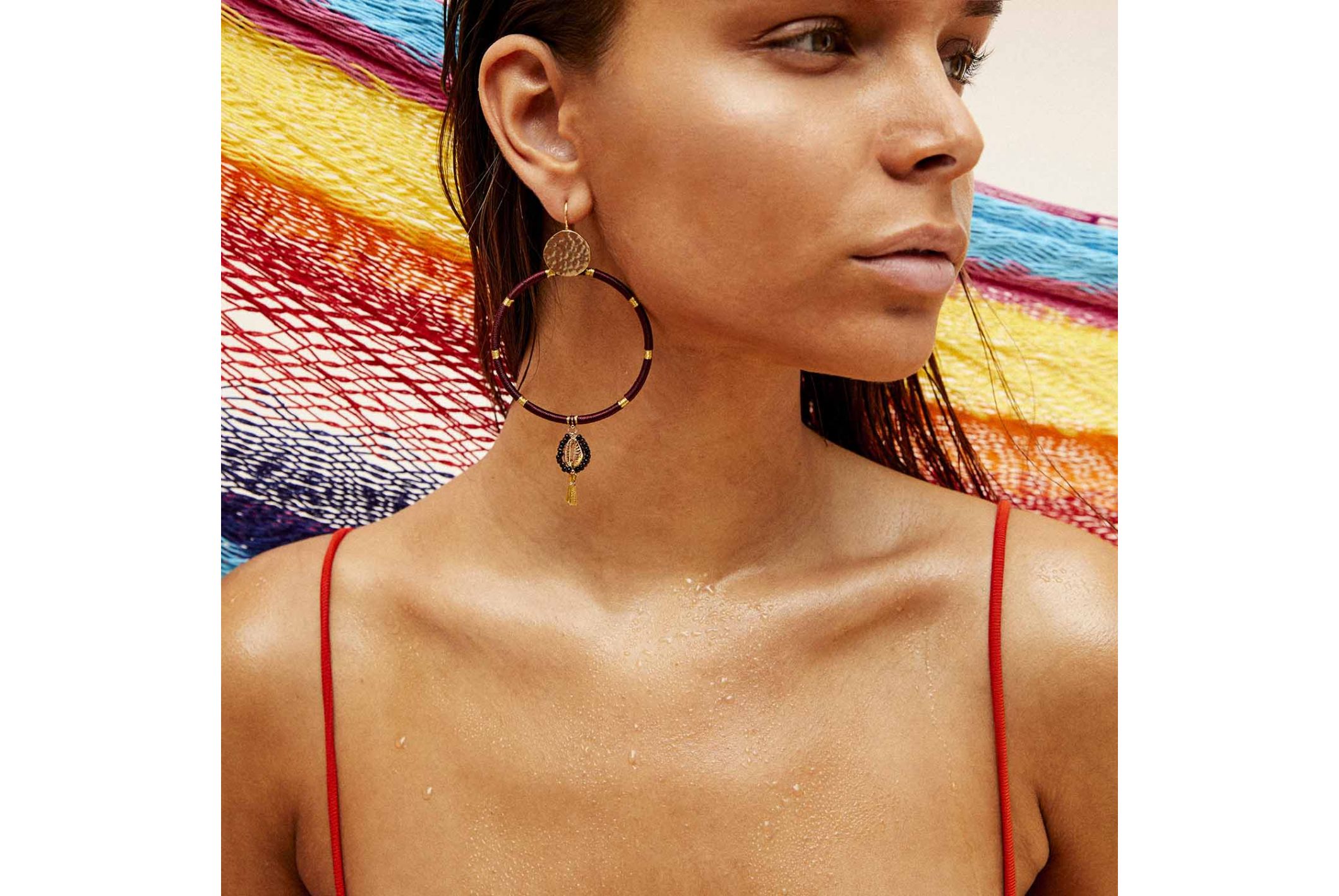 Hipanema Boucles d'oreilles Kokomo Bordeaux