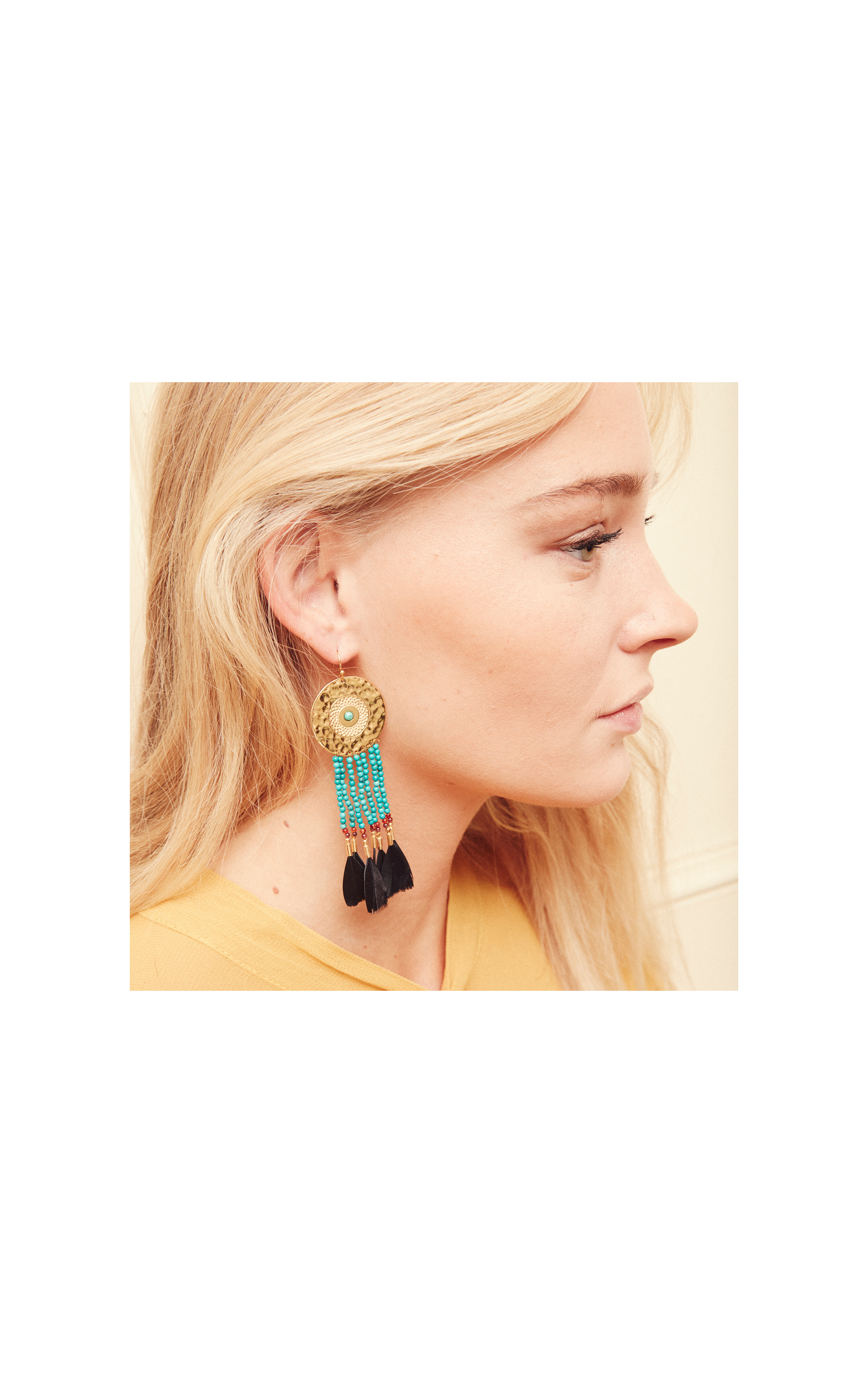 Boucles d'oreilles Calice Bleu Turquoise